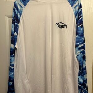 Men's Blue and White Fishing Shirt